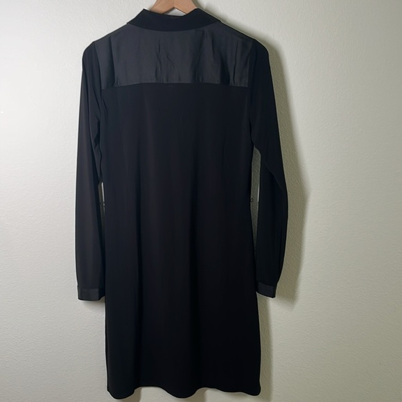 White House Black Market Utility Shirt Dress Snap Button Knee Length Size M - Picture 6 of 7